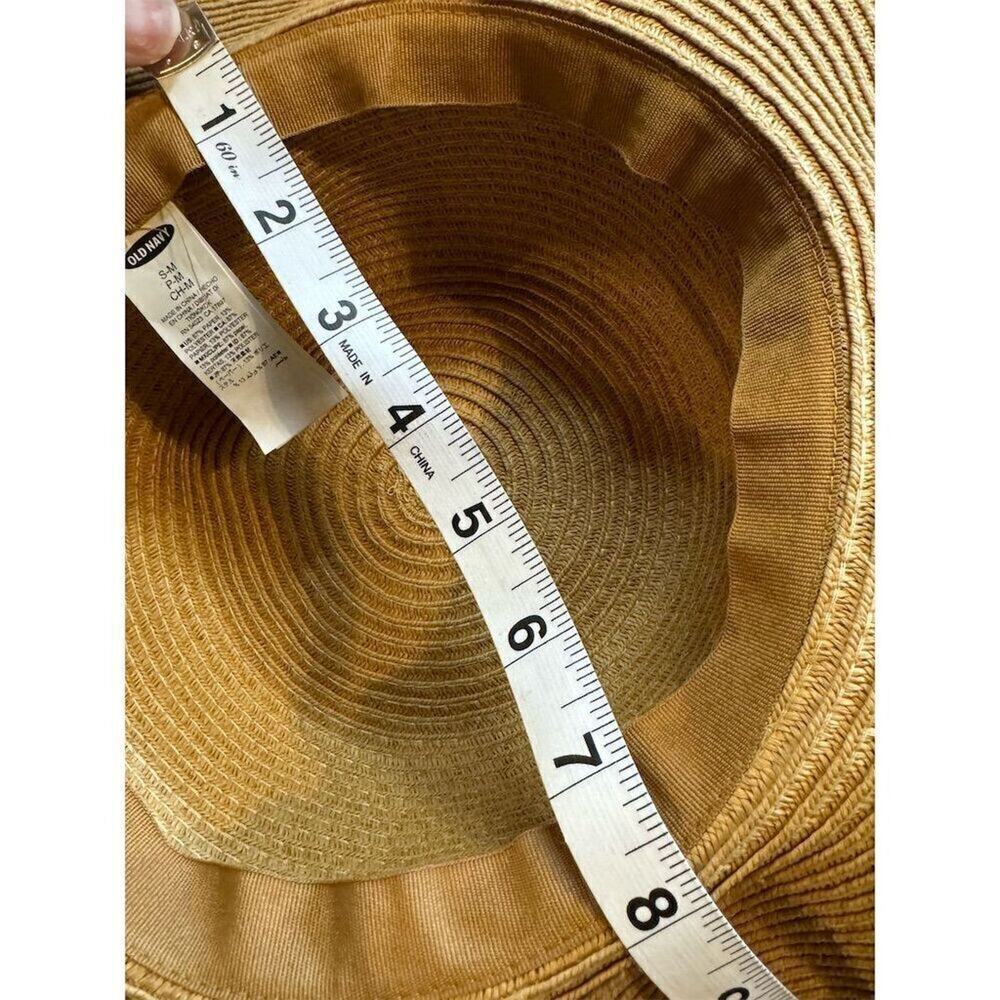 Old Navy Women's Beige Wide Brim Floppy Straw Sun Hat Size S -M - Picture 7 of 10